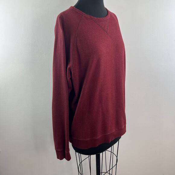 PACT Organic Burgundy Sweatshirt Cotton Crew Neck Raglan Sleeve Pullover Large L - Picture 3 of 7